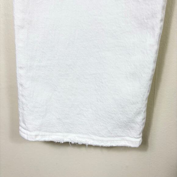 Levi's Premium Denim White High Waisted Ribcage Straight Ankle Jeans - Picture 7 of 12